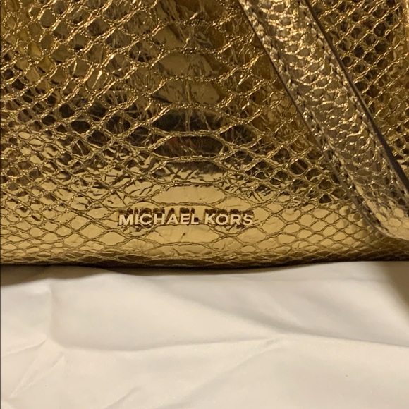 Michael Kors Python Metallic Gold Bag and Wallet - Picture 12 of 16